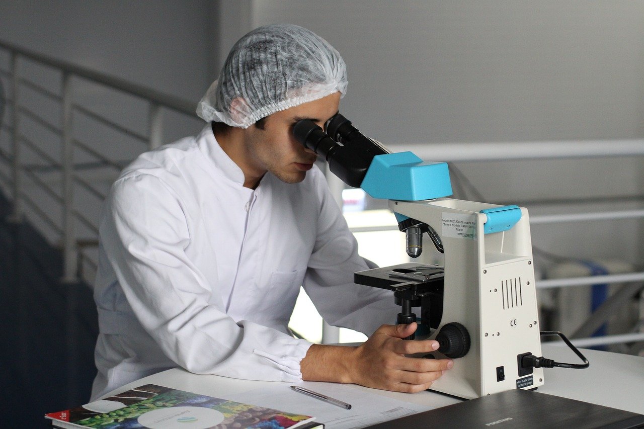 scientist, drugstore, microscope